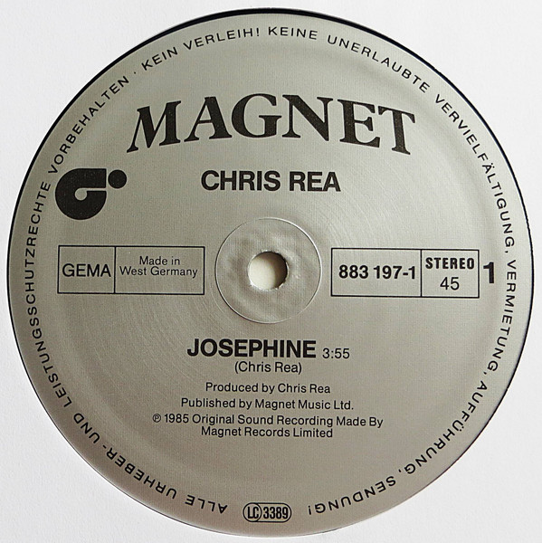 Cover zu Chris Rea - Josephine | 1985 | Vinyl, Stereo, 12
