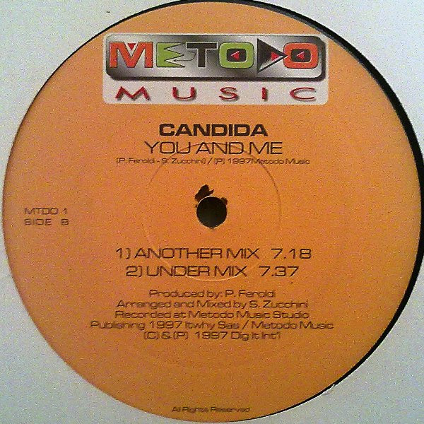 Cover zu Candida - You And Me | 1997 | Vinyl | Electronic | Italy Schallplatten Ankauf