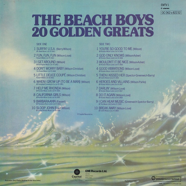 Cover zu The Beach Boys - 20 Golden Greats | 1976 | LP, Comp | Rock, Pop | UK