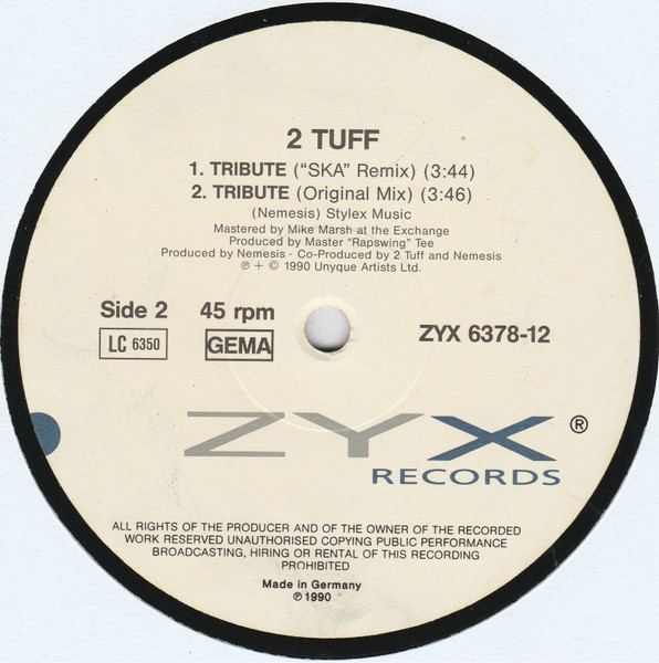 Cover zu 2 Tuff - Slow Down | 1990 | Vinyl | Electronic, Hip Hop | Germany