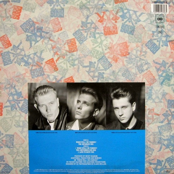 Cover zu Bros - When Will I Be Famous? | 1987 | Vinyl | Electronic, Pop | Europe Schallplatten Ankauf