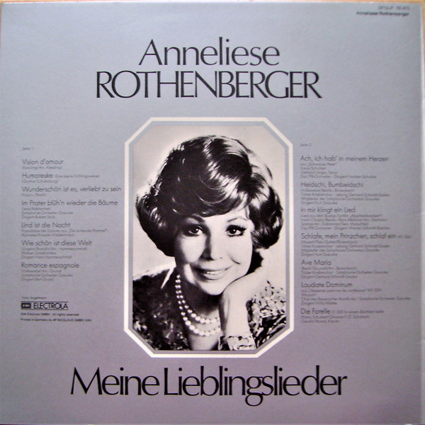 Cover zu Anneliese Rothenberger - Meine Lieblingslieder | Vinyl | Classical | Germany Schallplatten Ankauf