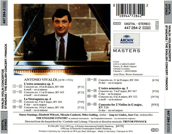 Cover zu Antonio Vivaldi, The English Concert, Trevor Pinnock - Violin Concertos (From
