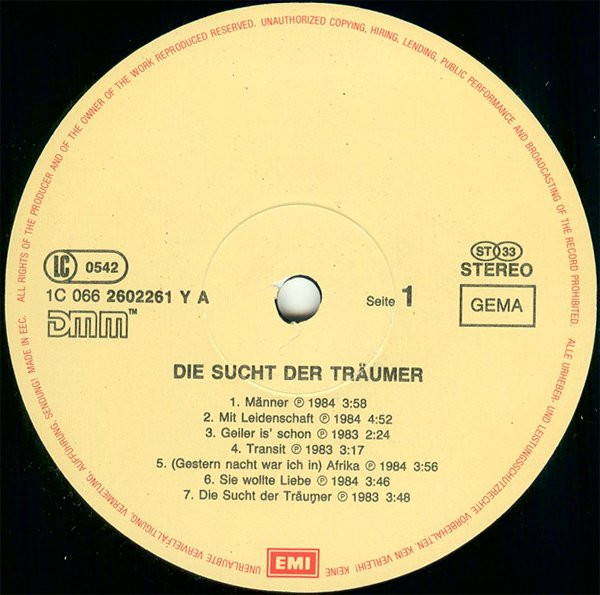 Cover zu Various - Die Sucht Der Träumer | 1984 | Vinyl | Rock, Pop | Germany