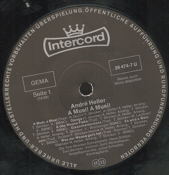 Cover zu André Heller - A Musi! A Musi! (Wienerlieder Des 18., 19., Und 20. Jahrhunderts.) | 1974 | Vinyl | Jazz, Classical, Folk, World, & Country | Germany