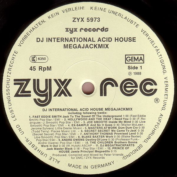 Cover zu Various, Jamie Principal - DJ International Acid House Megajackmix | 1988 | 12