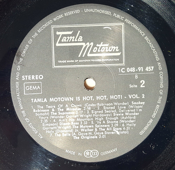 Cover zu Various - Tamla Motown Is Hot, Hot, Hot - Volume 2 | 1971 | Vinyl | Funk / Soul | Germany