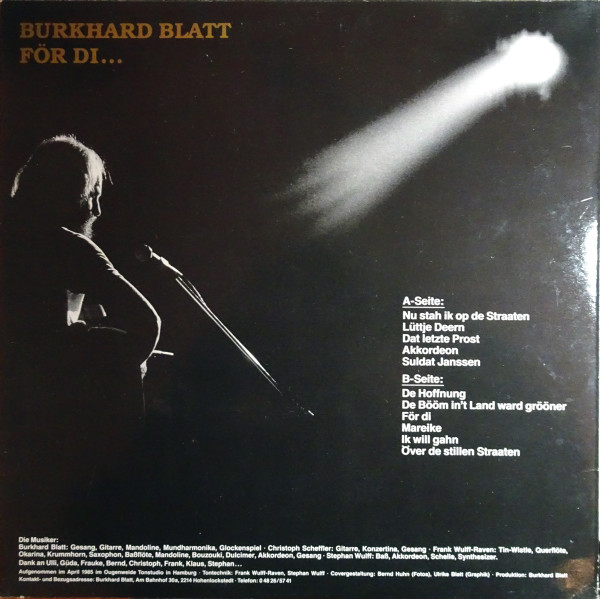 Cover zu Burkhard Blatt - För Di... | 1985 | Vinyl | Folk, World, & Country | Germany Schallplatten Ankauf