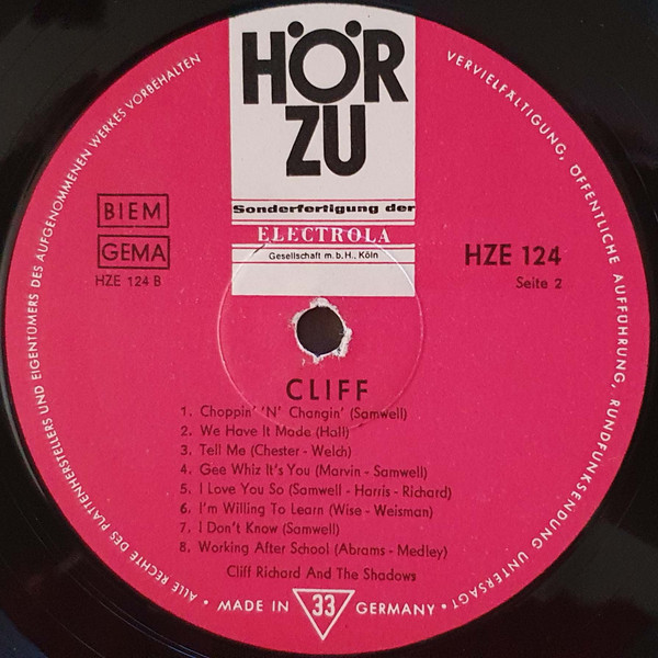 Cover zu Cliff Richard & The Shadows - Cliff - Hits Am Laufenden Band | 1964 | Vinyl | Rock | Germany