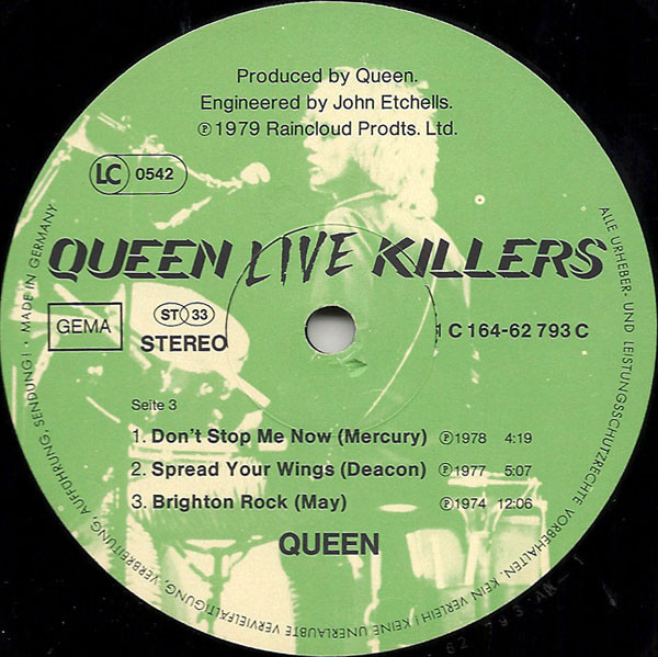 Cover zu Queen - Live Killers | 1979 | Vinyl, LP, Album, Stereo, 2xLP, Gat | Rock | Germany