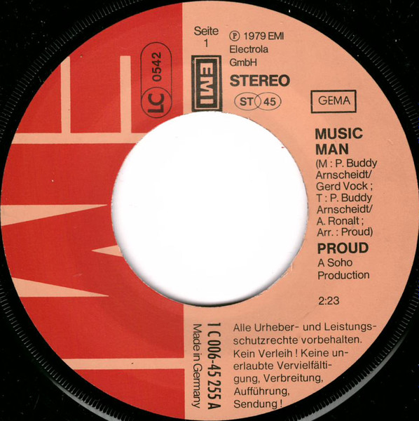 Cover zu Proud - Music Man | 1979 | 7