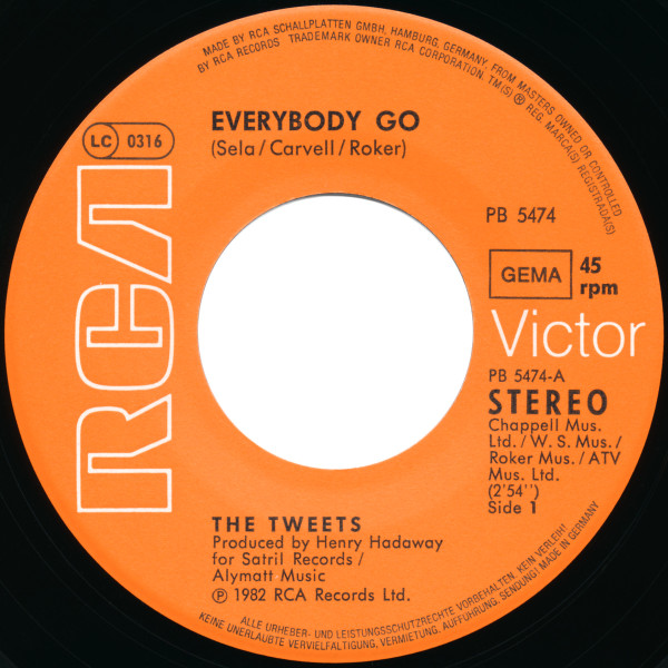 Cover zu The Tweets - Everbody Go | 1982 | Vinyl | Pop | Germany Schallplatten Ankauf