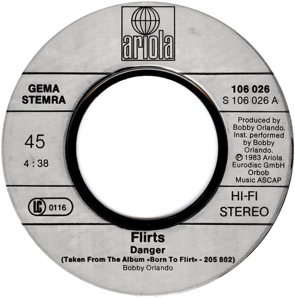 Cover zu The Flirts - Danger / Love Reaction | 1983 | Vinyl | Electronic | Europe Schallplatten Ankauf