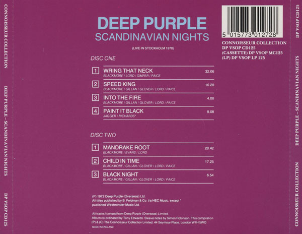Cover zu Deep Purple - Scandinavian Nights | 1988 | CD, Album | Rock | UK & Europe Schallplatten Ankauf