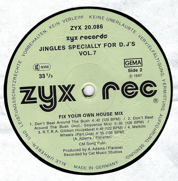 Cover zu Adams & Fleisner - Jingles Specially For D.J's Vol. 7 (Fix Your Own House-Mix) | 1987 | Vinyl | Electronic | Germany