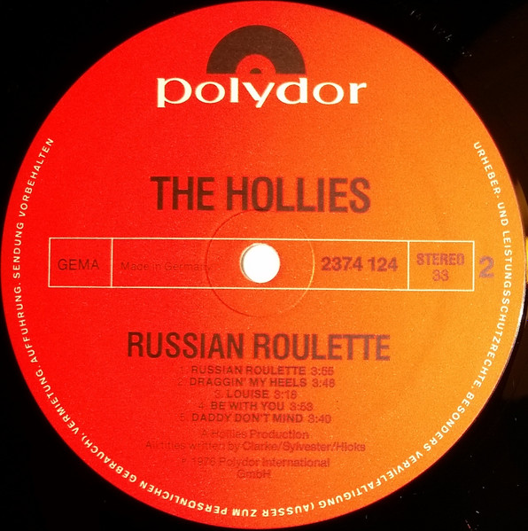 Cover zu The Hollies - Russian Roulette | 1976 | Vinyl | Rock, Pop | Germany
