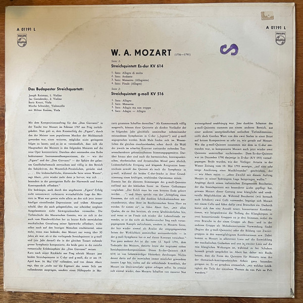 Cover zu Budapest String Quartet, Milton Katims - Mozart, Quintet in E-flat Major (K. 614) | Quintet in G Minor (K. 516) | Vinyl | Classical | Netherlands Schallplatten Ankauf