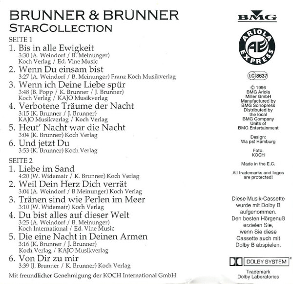 Cover zu Brunner & Brunner - StarCollection | 1996 | Vinyl | Pop | Germany