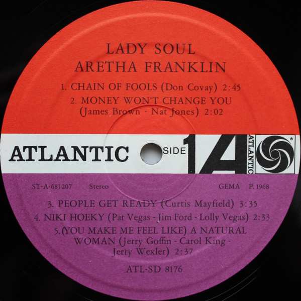Cover zu Aretha Franklin - Lady Soul | 1968 | Vinyl | Funk / Soul | Germany