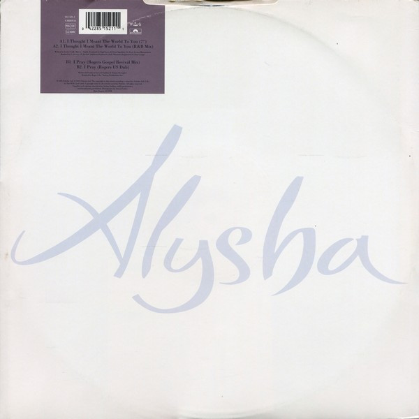Cover zu Alisha Warren - I Thought I Meant The World To You | 1995 | Vinyl | Electronic, Funk / Soul | UK Schallplatten Ankauf
