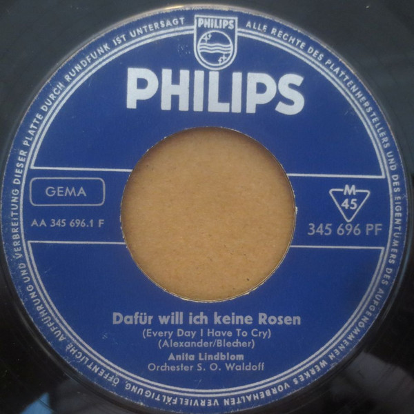 Cover zu Anita Lindblom - Dafür Will Ich Keine Rosen | 1964 | Vinyl | Rock, Pop | Germany Schallplatten Ankauf