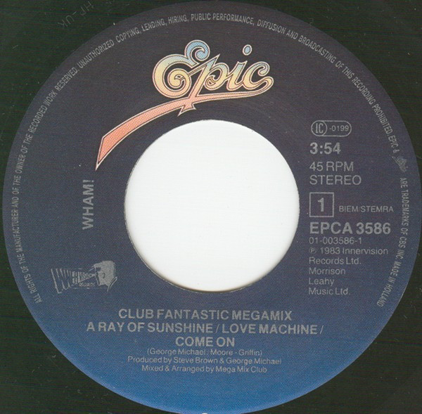 Cover zu Wham! - Club Fantastic Megamix | 1983 | Vinyl | Electronic, Pop | Europe Schallplatten Ankauf