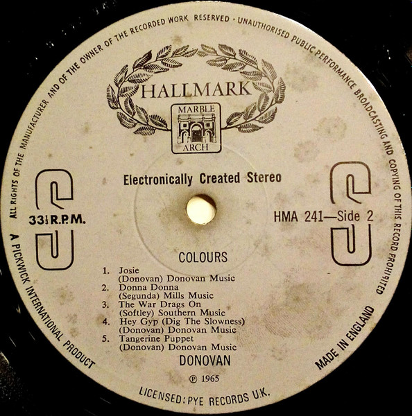 Cover zu Donovan - Colours | Vinyl | Rock, Folk, World, & Country | UK