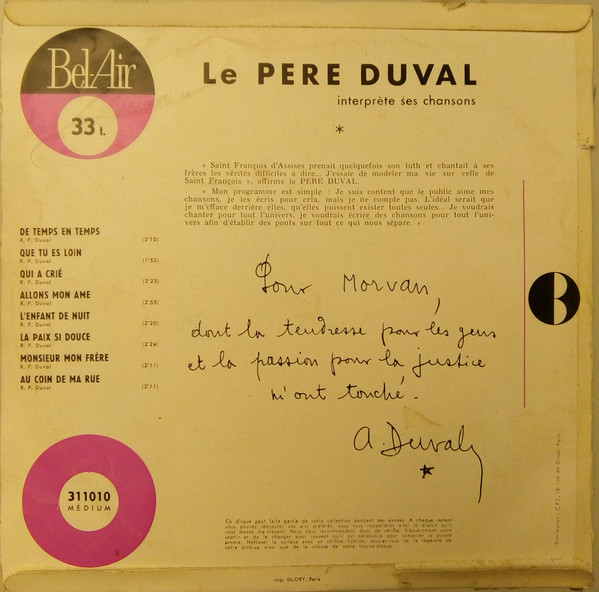 Cover zu Aimé Duval - Le Père Duval | Vinyl | Pop | France Schallplatten Ankauf