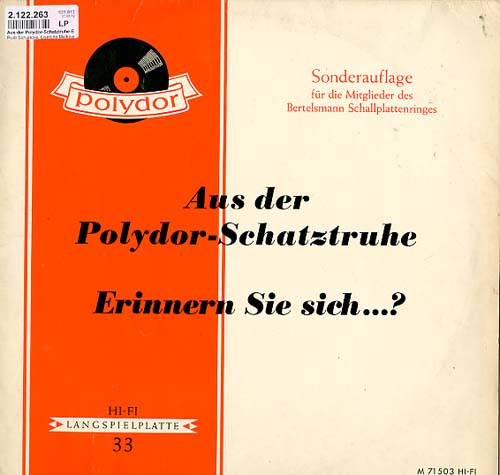 Cover zu Various - Aus Der Polydor-Schatztruhe - Erinnern Sie Sich...? | 1960 | Vinyl | Latin, Pop | Germany Schallplatten Ankauf