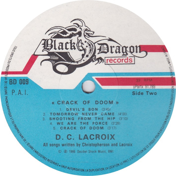 Cover zu D.C. Lacroix - Crack Of Doom | 1986 | Vinyl | Rock | France