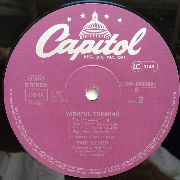 Cover zu Earl Klugh - Wishful Thinking | 1984 | Vinyl | Jazz | Europe Schallplatten Ankauf