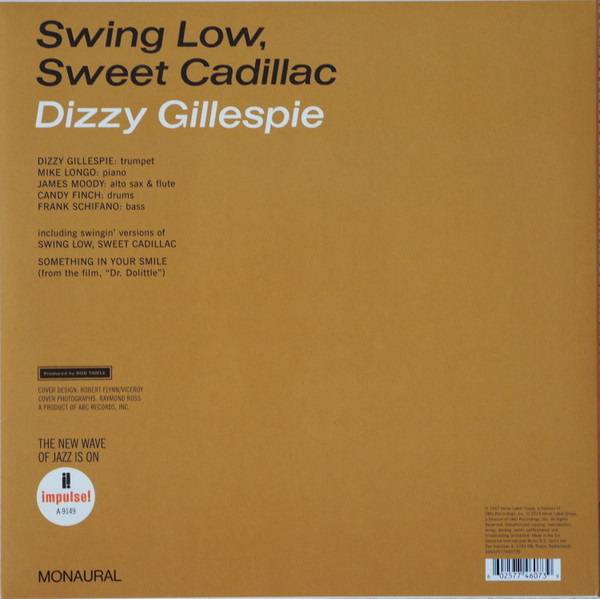 Cover zu Dizzy Gillespie - Swing Low, Sweet Cadillac | 2019 | Vinyl | Jazz | Europe Schallplatten Ankauf
