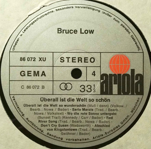 Cover zu Bruce Low - Überall Ist Die Welt So Schön | Vinyl | Pop, Folk, World, & Country | Germany