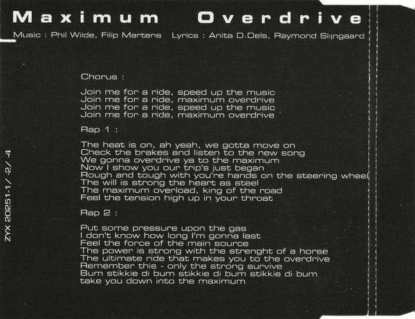 Cover zu 2 Unlimited - Maximum Overdrive | 1993 | Vinyl | Electronic | Germany