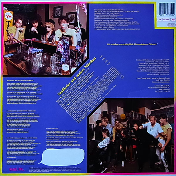 Cover zu Die Leeren Versprechungen & Herrenhäuser Trinkerjugend - Sauflieder Und Andere Märchen | 1989 | Vinyl | Rock | Germany