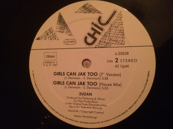 Cover zu Zuzan - Girls Can Jak Too (Jay Burnett Remix) | 1987 | Vinyl | Electronic | Germany Schallplatten Ankauf