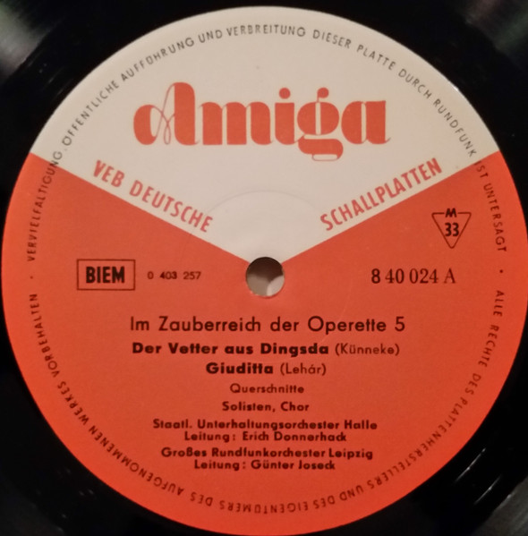 Cover zu Eduard Künneke, Franz Lehár, Conny Odd - Im Zauberreich Der Operette 5 | 1967 | Vinyl | Classical | German Democratic Republic (GDR) Schallplatten Ankauf