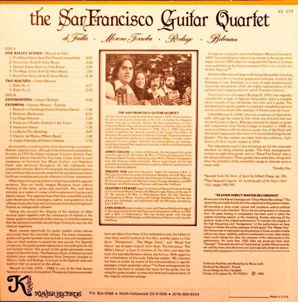 Cover zu San Francisco Guitar Quartet - San Francisco Guitar Quartet | 1983 | Vinyl | Classical, Folk, World, & Country | US Schallplatten Ankauf