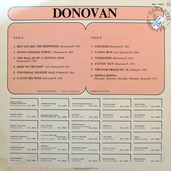 Cover zu Donovan - Original Hits | Vinyl, LP, Compilation | Rock | France