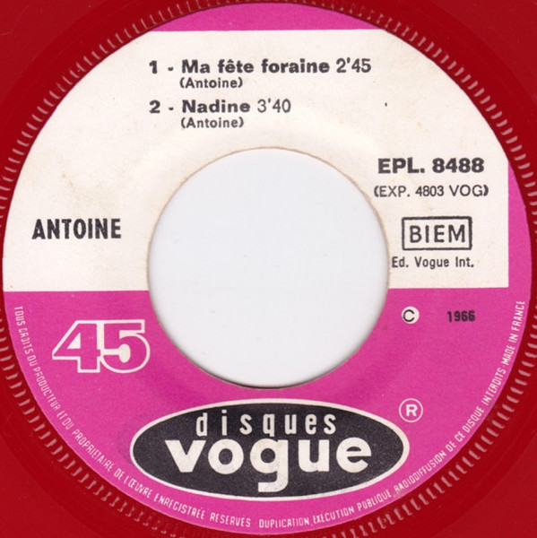 Cover zu Antoine (2) - Votez Pour Moi | 1966 | Vinyl | Rock, Pop | France Schallplatten Ankauf