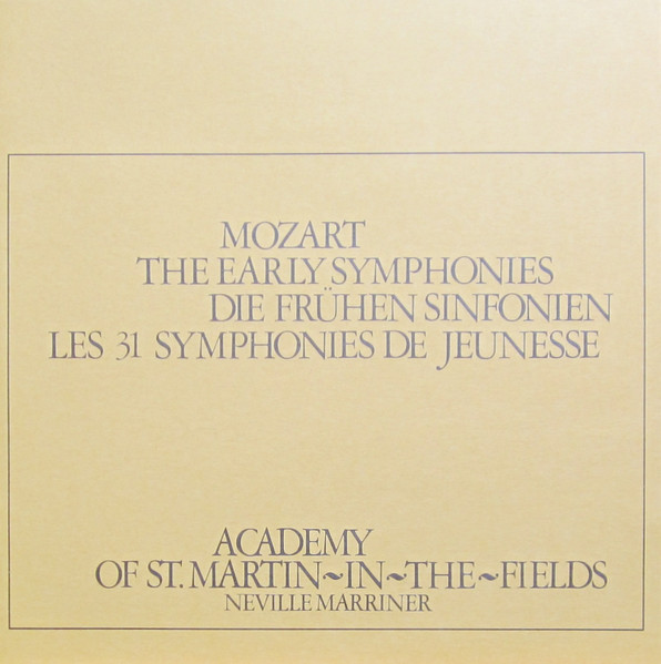 Cover zu Wolfgang Amadeus Mozart - The Academy Of St. Martin-in-the-Fields, Sir Neville Marriner - Die frühen Sinfonien | 1974 | Vinyl | Classical | Germany Schallplatten Ankauf