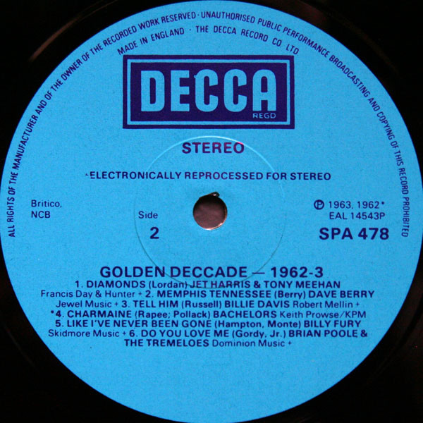 Cover zu Various - Golden Deccade 1962-3 | Vinyl | Rock, Pop | UK Schallplatten Ankauf
