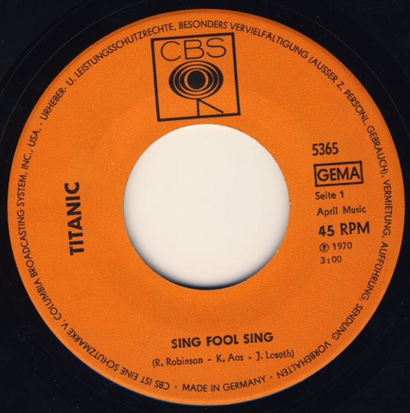 Cover zu Titanic (3) - Sing Fool Sing | 1970 | 7