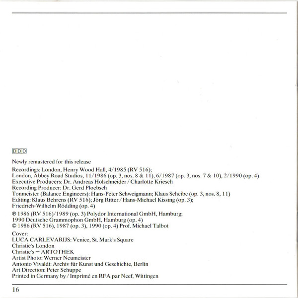 Cover zu Antonio Vivaldi, The English Concert, Trevor Pinnock - Violin Concertos (From