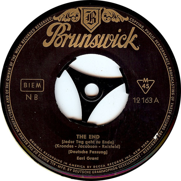 Cover zu Earl Grant - The End (Jeder Tag Geht Zu Ende) | 1959 | Vinyl | Jazz, Pop | Germany Schallplatten Ankauf