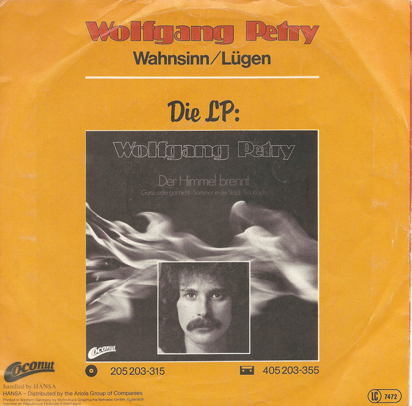 Cover zu Wolfgang Petry - Wahnsinn | 1983 | 7