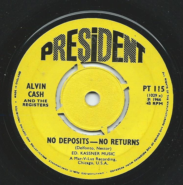 Cover zu Alvin Cash & The Registers - The Philly Freeze / No Deposits - No Returns | 1966 | Vinyl | Funk / Soul | UK Schallplatten Ankauf