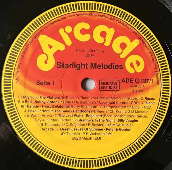 Cover zu Various - Starlight Melodies | 1981 | Vinyl | Jazz, Rock, Funk / Soul, Pop | Europe