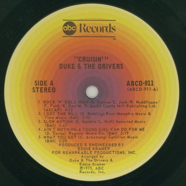 Cover zu Duke & The Drivers - Cruisin' | 1975 | Vinyl | Rock, Funk / Soul | US Schallplatten Ankauf
