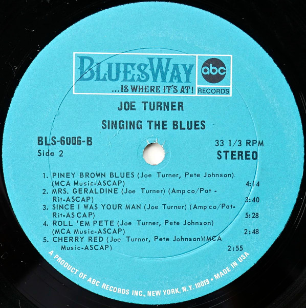 Cover zu Big Joe Turner - Singing The Blues | 1967 | Vinyl | Jazz, Blues | US